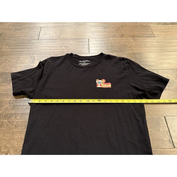 Volcom Mens Black Wine Glass Straw Volcom Graphic Short Sleeve T Shirt Size L - Picture 8 of 8